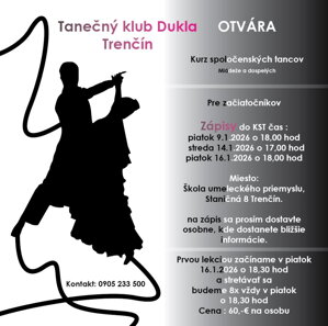 Kurz spoločenských tancov aj v roku 2026!